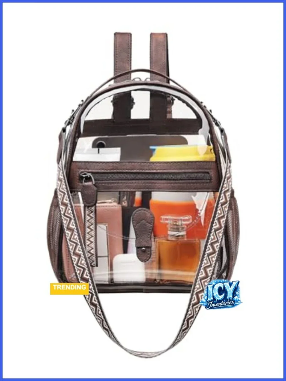 Clear Mini Backpack Purse for Women, Stadium Approved PVC Transparent Bag,